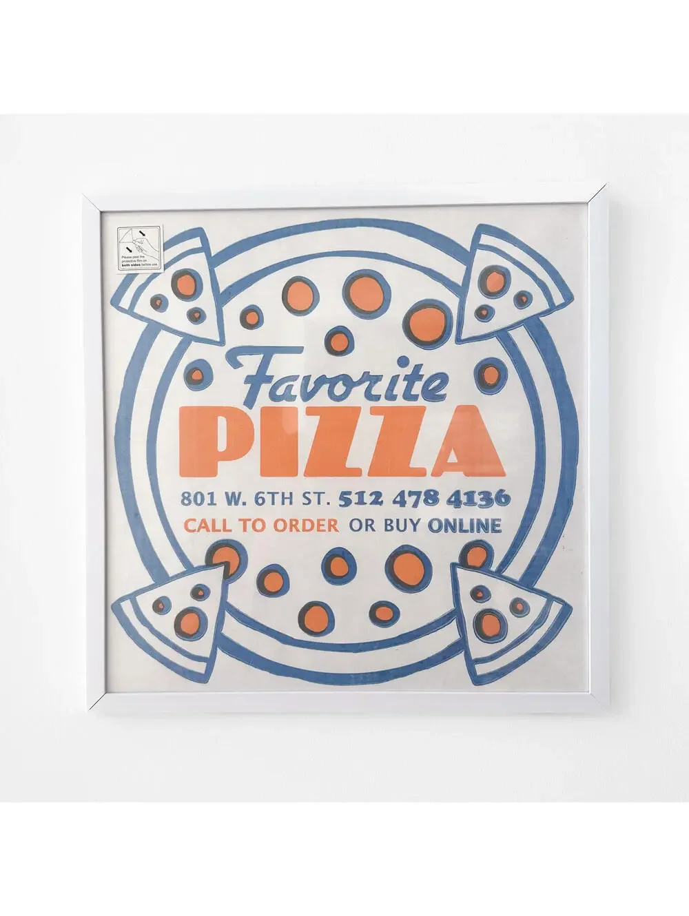 Favorite Pizza Box Graphic Framed Art Print – 16x16 - 2‎ for Sale